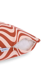 Retro Wave Patterned Cinnamon Color Cushion Cover – 43x43cm