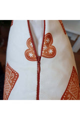 Gingerbread Houses and Hearts Designed Corded Cushion Cover