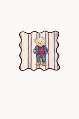 Çizgili Teddy Ayıcık Nakışlı Kokteyl Peçeteleri 2 Adet