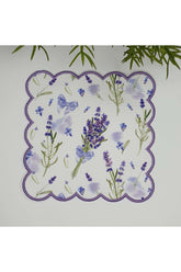 Sulu Boya Lavanta Desenli Nakış Kenar Kokteyl Peçetesi 1 Adet