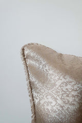Champagne Jacquard Satin Ribbed Cushion Cover 43x43cm