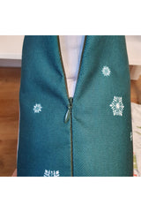 Pine Tree Patterned Petrol Green Cushion Cover New Year's Concept