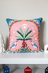 Forest Story Starry Night and Snake Patterned Cushion - 43x43cm