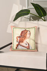 Morris Style Girl Portrait Velvet Fabric Digital Printed Cushion Cover