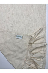 Natural Woven Fabric Linen Effect Ruffle Runner