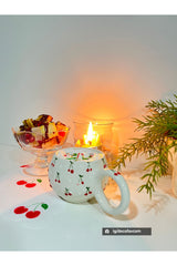 Kiraz Desenli Dijital Baskılı Lazer Kesim Kokteyl Peçetesi