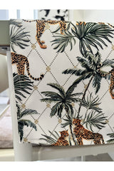 Runner Tropical Palm Leopard Pattern Digital Print