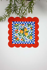 Limoncello Renkli Çerçeveli Dijital Baskılı Lazer Kesim Kokteyl Peçetesi 1 Adet