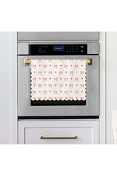 Laser Cut Fabric Oven Cover with Salmon Bow and Heart Pattern