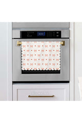 Laser Cut Fabric Oven Cover with Salmon Bow and Heart Pattern