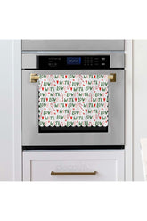 New Year's Concept Laser Cut Oven Cover with Candy Cane and With Love Text Pattern
