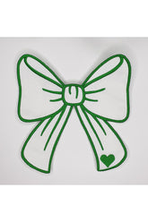 Kurdele Şeklinde Yeşil Nakışlı Dekoratif Kumaş Kokteyl Peçetesi 1 Adet