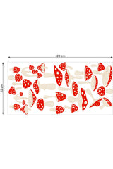 Red Mushrooms Decorative Multi-Purpose Sticker Set 26 Pieces