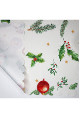 Laser Cut Elegant Runner with Watercolor Christmas Concept Design