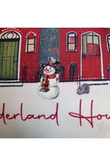 New Year's Eve Houses and Slogan Patterned Cushion Cover