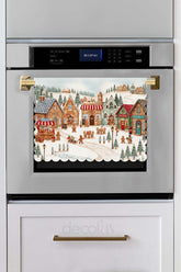 Gingerbread Village Zencefil Diyarı Lazer Kesim Fırın Örtüsü - 43x55cm