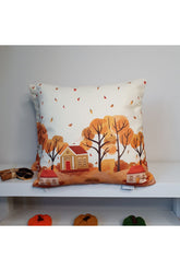 Ecru Sky Autumn Patterned Cushion Cover
