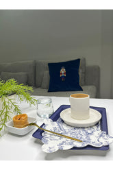 Fıransız Köylü Toile de Jouy Desenli Lazer Kesim Kumaş Kokteyl Peçetesi 1 Adet