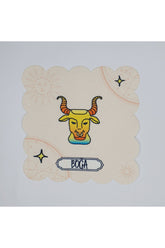 Boğa Burcu Tasarım Dijital Baskılı Lazer Kesim Kokteyl Peçetesi