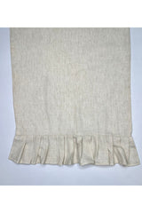 Natural Woven Fabric Linen Effect Ruffle Runner