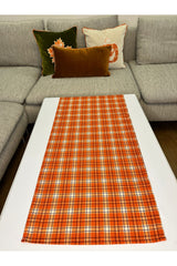 Orange Plaid Digital Printed Runner