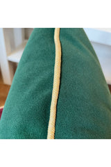 Elegant Christmas Tree Embroidered Green Velvet Cushion Cover