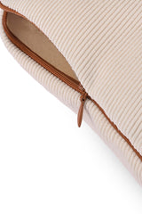 Cream Colored Corduroy Leather Corduroy Cushion Cover 43x43cm