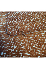 Jacquard Zigzag Pattern Velvet Cushion Cover Copper Color