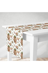 Runner Sulu Boya Sepette Mantar Desenli Dijital Baskılı