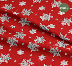 Christmas Snowflake Patterned Digital Printed Fabric