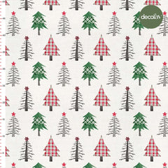 Elegant Pine Trees Christmas Concept Patterned Digital Printed Fabric
