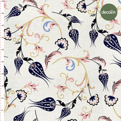 Digitally Printed Fabric with Tulip Tile Pattern