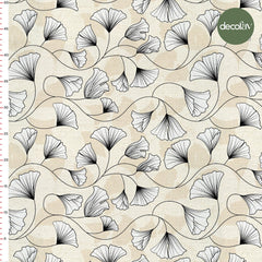Digitally Printed Fabric with Ivy Ginkgo Leaves Pattern