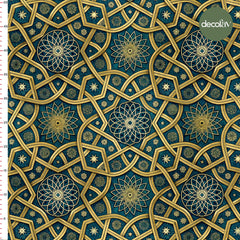 Traditional Islamic Art Geometric Themed Digital Printed Fabric