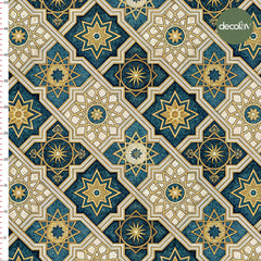 Digitally Printed Fabric with Geometric, Oriental and Floral Patterns