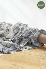 Large Toile de Jouy Patterned Digital Printed Fabric