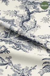 Large Toile de Jouy Patterned Digital Printed Fabric