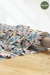 Geometric Moroccan Style Oriental Damask Pattern Digital Printed Fabric