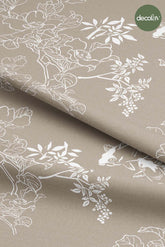 Beige Ground Koi Fish Toile Style Digital Printed Fabric