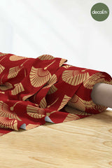 Traditional Chinese Style Fan Pattern Digital Printed Fabric