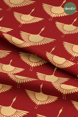 Traditional Chinese Style Stork Pattern Digital Printed Fabric