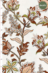 Hand Drawn Paisley Floral Pattern Digital Printed Fabric