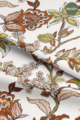 Hand Drawn Paisley Floral Pattern Digital Printed Fabric