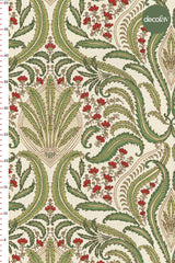 Botanical Oriental Leaf Pattern Digital Printed Fabric