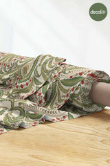 Botanical Oriental Leaf Pattern Digital Printed Fabric