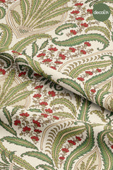 Botanical Oriental Leaf Pattern Digital Printed Fabric