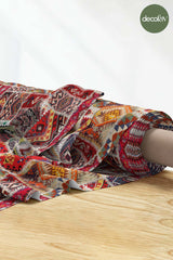 Patchwork Realistic Kilim Textured Digital Printed Fabric