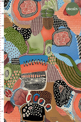 Abstract Dots Flowers Colorful Digital Printed Fabric