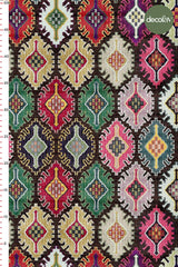 Ethnic Kilim Motif Patterned Digital Printed Fabric