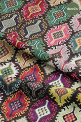 Ethnic Kilim Motif Patterned Digital Printed Fabric